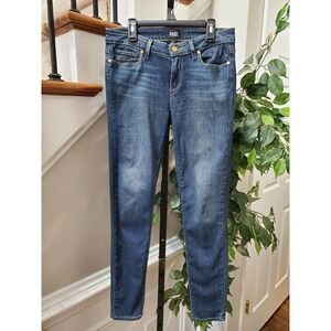 Paige Women's Blue Denim Rayon & Cotton Mid Rise Skinny Legs Jeans Pant Size 28